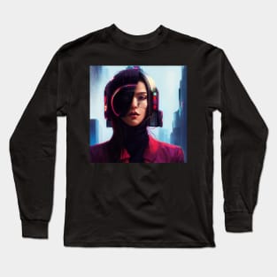 Retro Futuristic Woman Long Sleeve T-Shirt